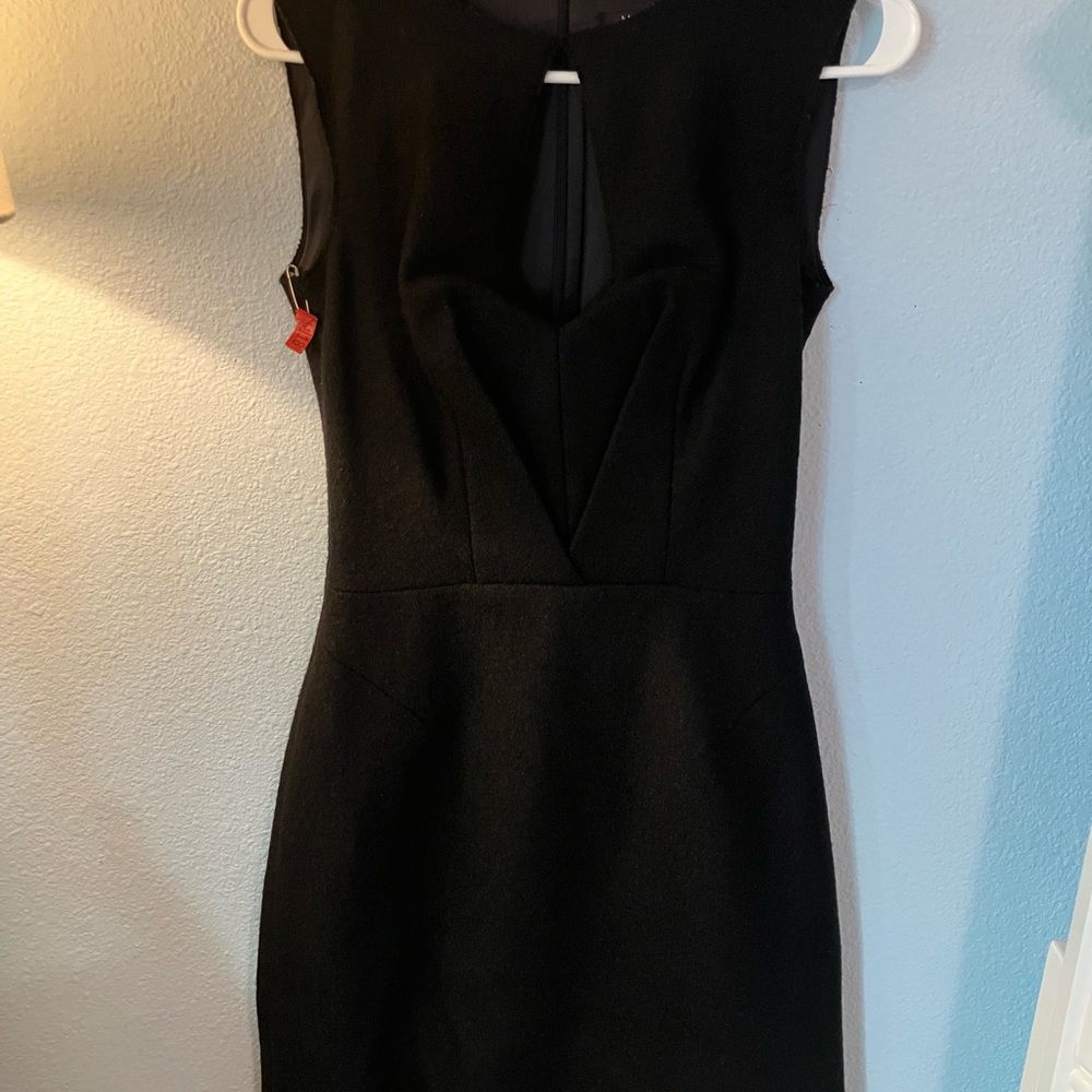 Chic Black Marios Schwab Runway Wool Sleeveless Mini Dress